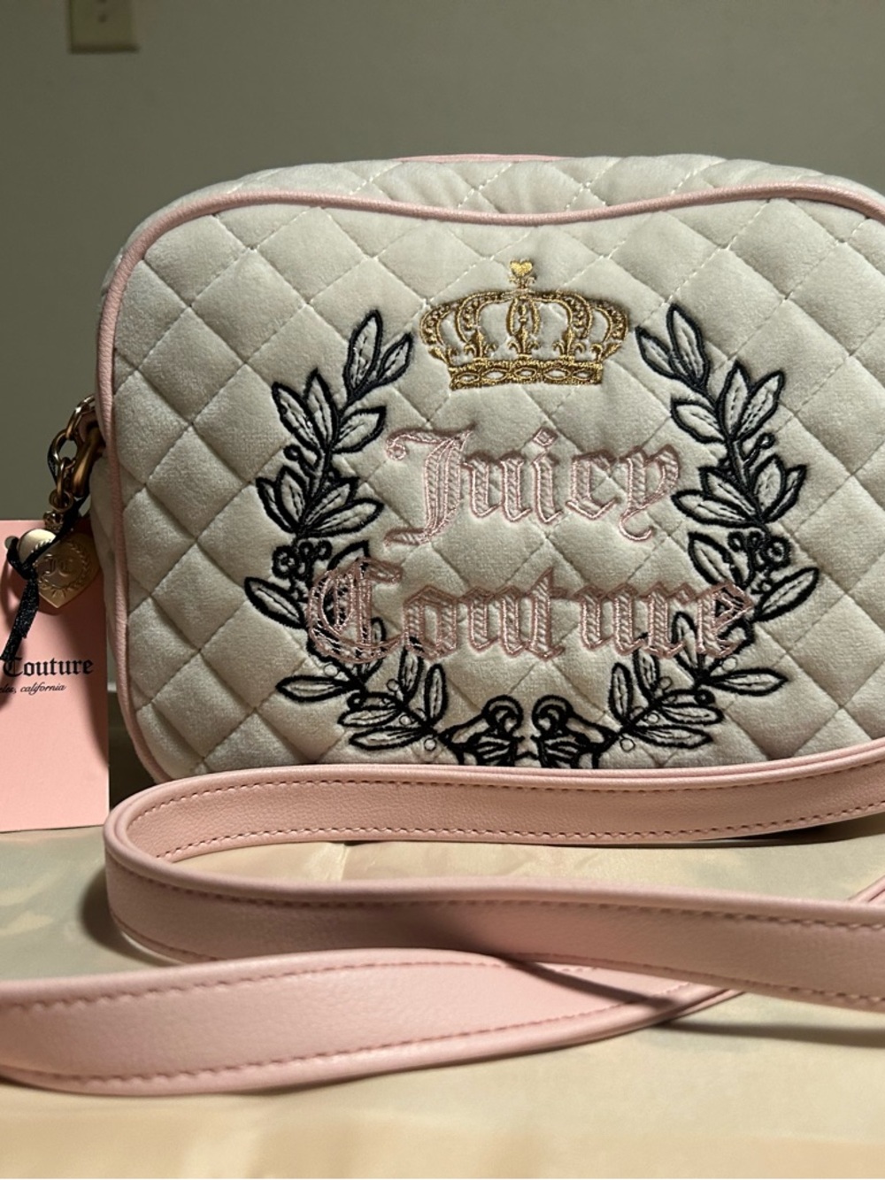 Juicy Couture Quilted Pink Crossbody Bag